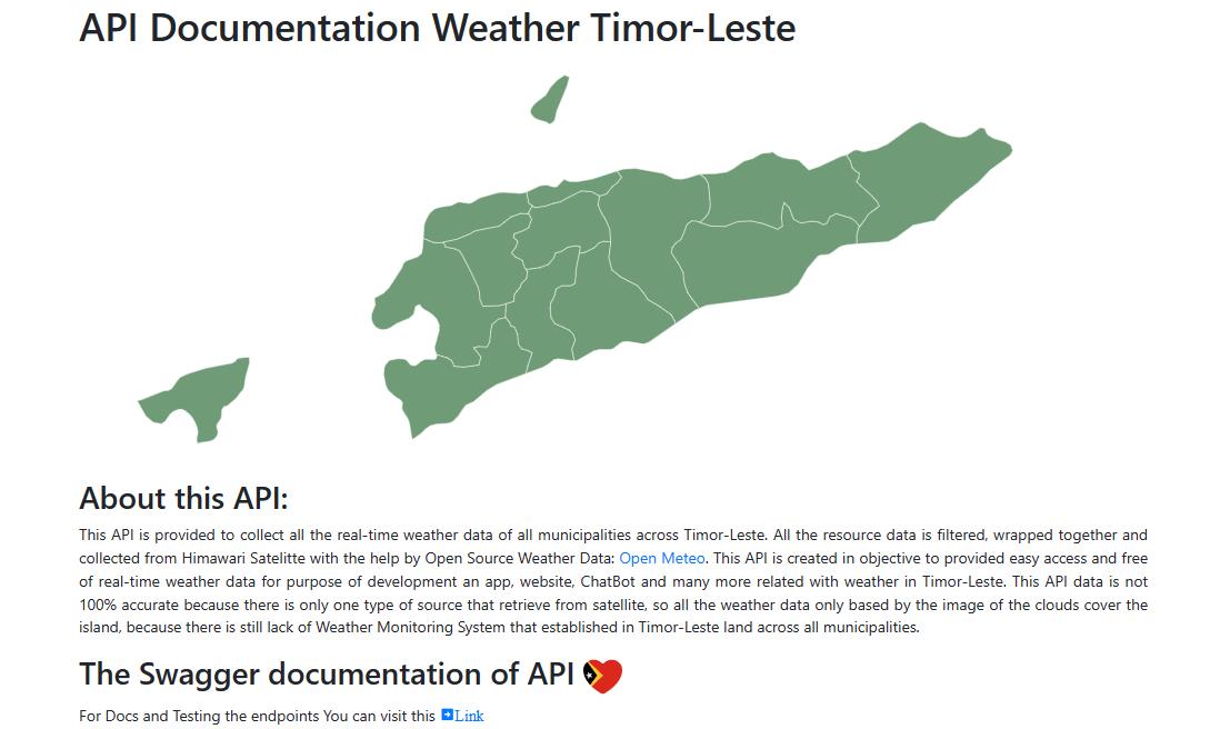 Weather Restful API of Timor-Leste